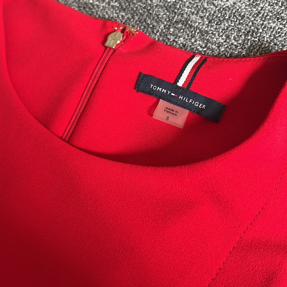 Tommy Hilfiger Button Detail Women Sheath Dress Size 10 Red New